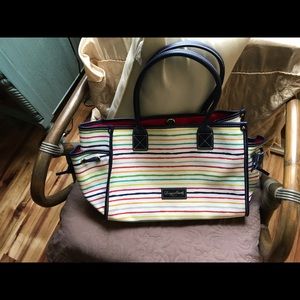 Dooney & Bourke striped tote purse.